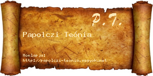 Papolczi Teónia névjegykártya