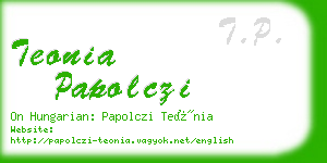 teonia papolczi business card